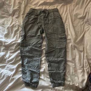 Knox Rose Grey Cargo Pants | Boho Utility Style | Soft Stretch Mid Rise